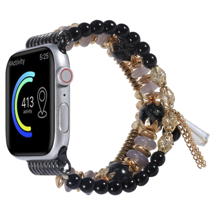 Chain Tassel Watch Band For Apple Watch Series 9&8&7 41mm / SE 3&SE 2&6&SE&5&4 40mm / 3&2&1 38mm(Black) by bashfashion