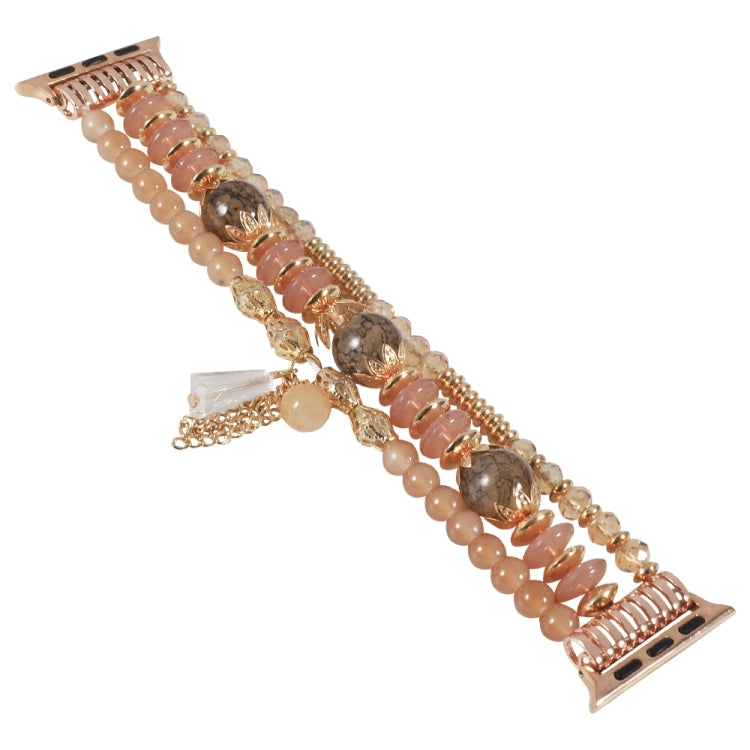 Chain Tassel Watch Band For Apple Watch Series 9&8&7 41mm / SE 3&SE 2&6&SE&5&4 40mm / 3&2&1 38mm(Light Coffee) by bashfashion