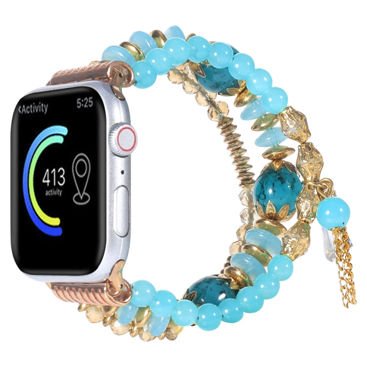 Chain Tassel Watch Band For Apple Watch Series 9&8&7 41mm / SE 3&SE 2&6&SE&5&4 40mm / 3&2&1 38mm(Lake Blue) by bashfashion