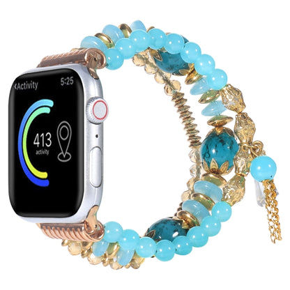 Chain Tassel Watch Band For Apple Watch Series 9&8&7 41mm / SE 3&SE 2&6&SE&5&4 40mm / 3&2&1 38mm(Lake Blue) by bashfashion