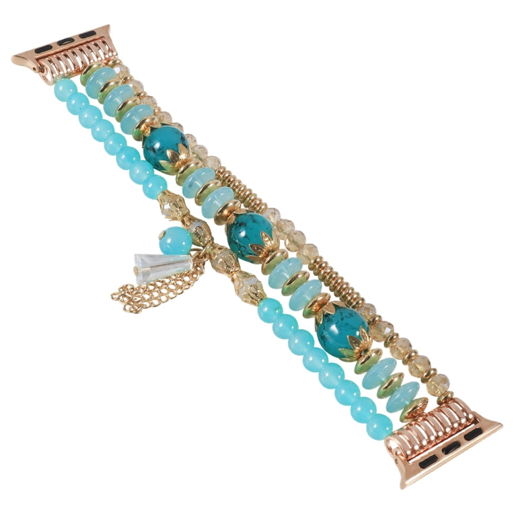 Chain Tassel Watch Band For Apple Watch Series 9&8&7 41mm / SE 3&SE 2&6&SE&5&4 40mm / 3&2&1 38mm(Lake Blue) by bashfashion