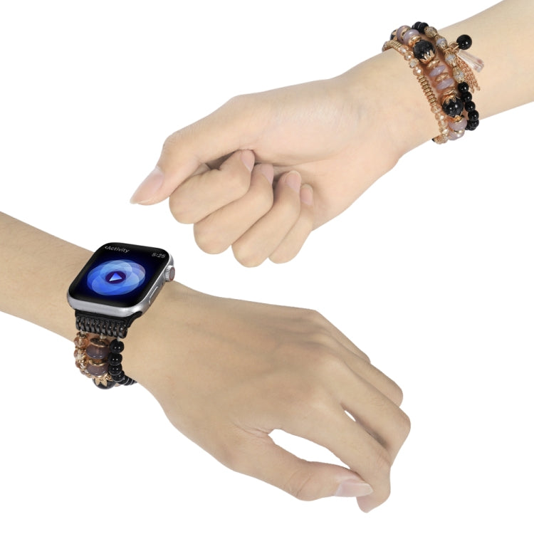 Chain Tassel Watch Band For Apple Watch Ultra 49mm&Watch Ultra 2 49mm / Series 9&8&7 45mm / SE 3&SE 2&6&SE&5&4 44mm / 3&2&1 42mm(Black) by bashfashion