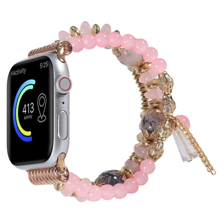 Chain Tassel Watch Band For Apple Watch Ultra 49mm&Watch Ultra 2 49mm / Series 9&8&7 45mm / SE 3&SE 2&6&SE&5&4 44mm / 3&2&1 42mm(Pink) by bashfashion