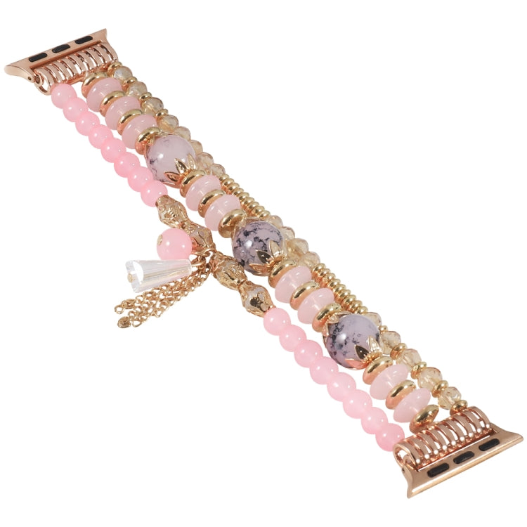 Chain Tassel Watch Band For Apple Watch Ultra 49mm&Watch Ultra 2 49mm / Series 9&8&7 45mm / SE 3&SE 2&6&SE&5&4 44mm / 3&2&1 42mm(Pink) by bashfashion