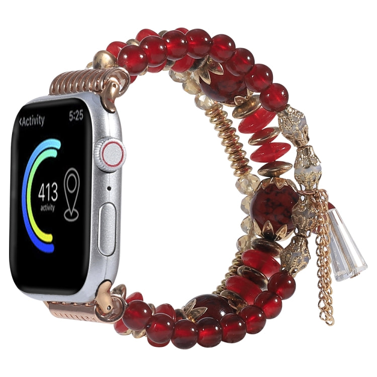 Chain Tassel Watch Band For Apple Watch Ultra 49mm&Watch Ultra 2 49mm / Series 9&8&7 45mm / SE 3&SE 2&6&SE&5&4 44mm / 3&2&1 42mm(Red) by bashfashion