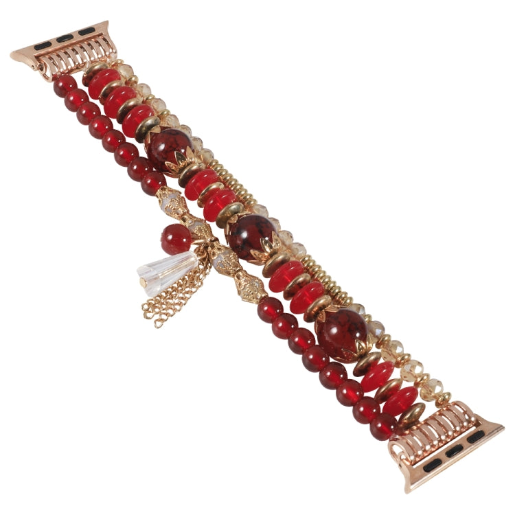 Chain Tassel Watch Band For Apple Watch Ultra 49mm&Watch Ultra 2 49mm / Series 9&8&7 45mm / SE 3&SE 2&6&SE&5&4 44mm / 3&2&1 42mm(Red) by bashfashion