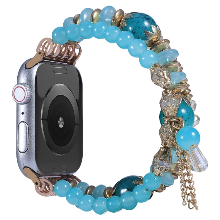 Chain Tassel Watch Band For Apple Watch Ultra 49mm&Watch Ultra 2 49mm / Series 9&8&7 45mm / SE 3&SE 2&6&SE&5&4 44mm / 3&2&1 42mm(Lake Blue) by bashfashion