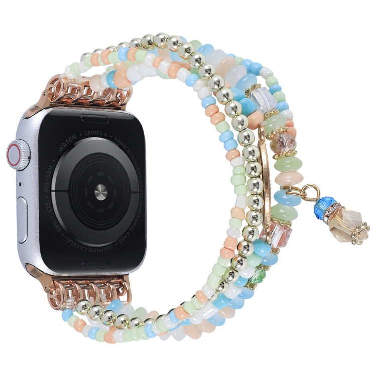 Eye Bead Chain Watch Band For Apple Watch Ultra 49mm&Watch Ultra 2 49mm / Series 9&8&7 45mm / SE 3&SE 2&6&SE&5&4 44mm / 3&2&1 42mm(Colorful) by bashfashion