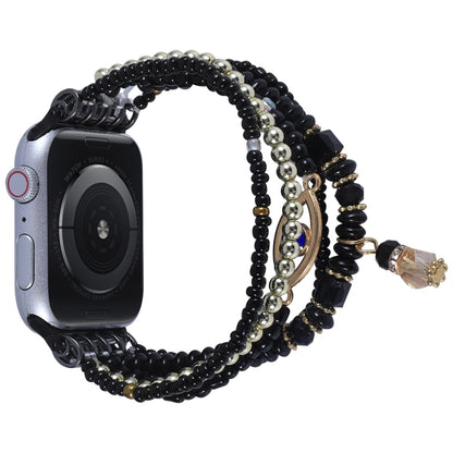 Eye Bead Chain Watch Band For Apple Watch Ultra 49mm&Watch Ultra 2 49mm / Series 9&8&7 45mm / SE 3&SE 2&6&SE&5&4 44mm / 3&2&1 42mm(Black) by bashfashion