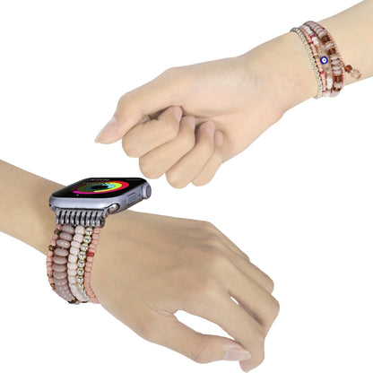 Eye Bead Chain Watch Band For Apple Watch Ultra 49mm&Watch Ultra 2 49mm / Series 9&8&7 45mm / SE 3&SE 2&6&SE&5&4 44mm / 3&2&1 42mm(Pink) by bashfashion