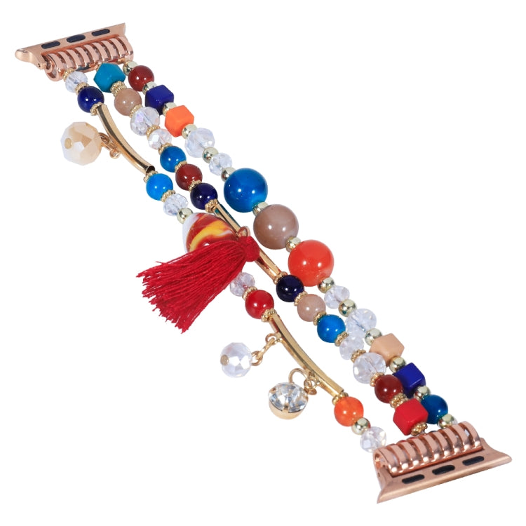 Round Bead Chain Watch Band For Apple Watch Ultra 49mm&Watch Ultra 2 49mm / Series 9&8&7 45mm / SE 3&SE 2&6&SE&5&4 44mm / 3&2&1 42mm(Colorful) by bashfashion