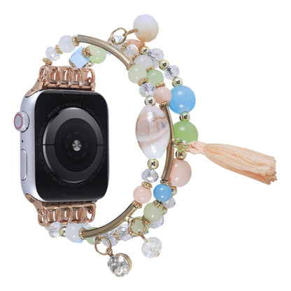 Round Bead Chain Watch Band For Apple Watch Ultra 49mm&Watch Ultra 2 49mm / Series 9&8&7 45mm / SE 3&SE 2&6&SE&5&4 44mm / 3&2&1 42mm(Pink) by bashfashion