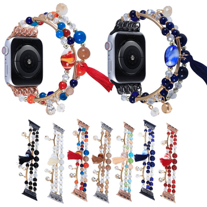 Round Bead Chain Watch Band For Apple Watch Ultra 49mm&Watch Ultra 2 49mm / Series 9&8&7 45mm / SE 3&SE 2&6&SE&5&4 44mm / 3&2&1 42mm(Red) by bashfashion