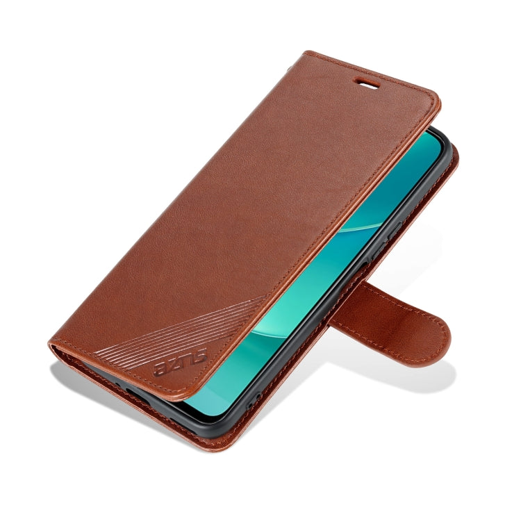 For Huawei Nova 9Z 5G AZNS Sheepskin Texture Flip Leather Phone Case(Brown) by AZNS