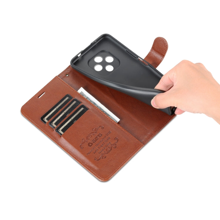 For Huawei Nova 9Z 5G AZNS Sheepskin Texture Flip Leather Phone Case(Brown) by AZNS