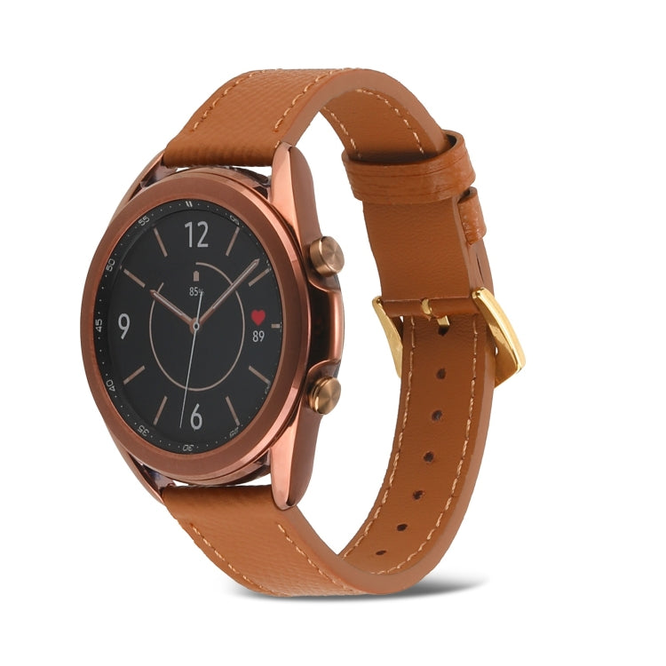 For Samsung Galaxy Watch4 20mm Genuine Leather Watch Band(Brown) by bashfashion