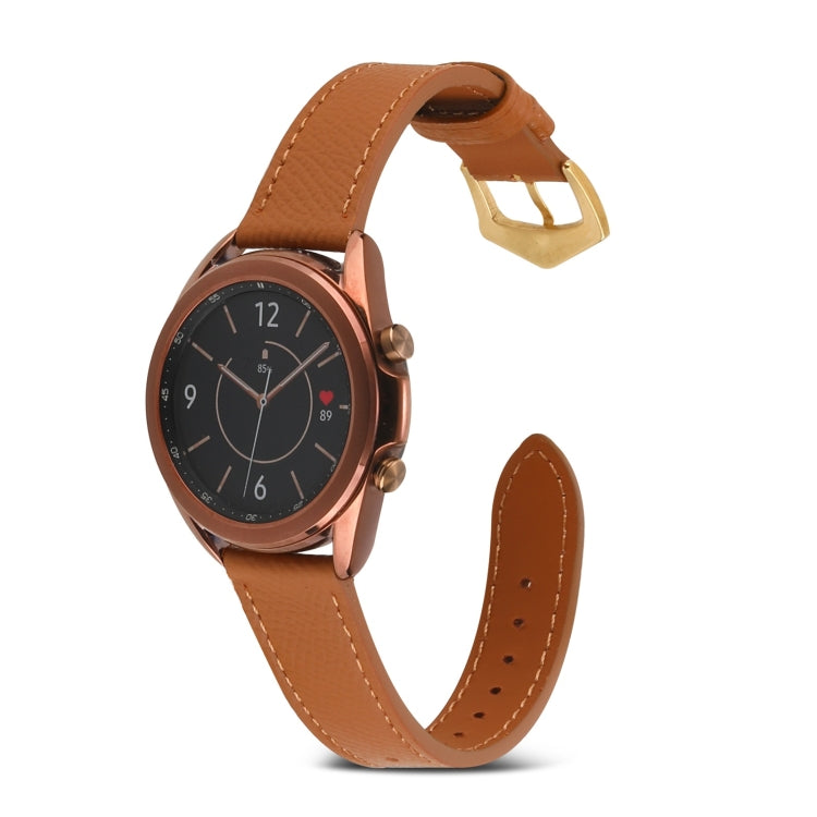 For Samsung Galaxy Watch4 20mm Genuine Leather Watch Band(Brown) by bashfashion