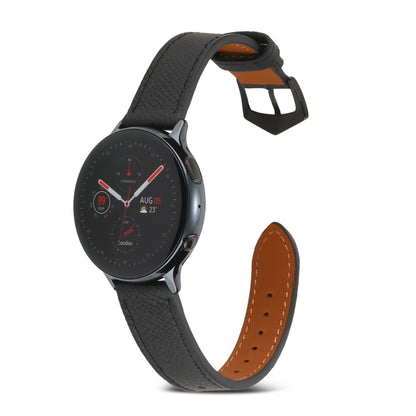 For Samsung Galaxy Watch4 20mm Genuine Leather Watch Band(Black) by bashfashion