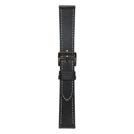 For Samsung Galaxy Watch4 20mm Plain Weave Genuine Leather Watch Band(Black) by bashfashion