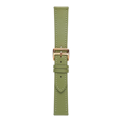 For Samsung Galaxy Watch4 20mm Plain Weave Genuine Leather Watch Band(Avocado Green) by bashfashion