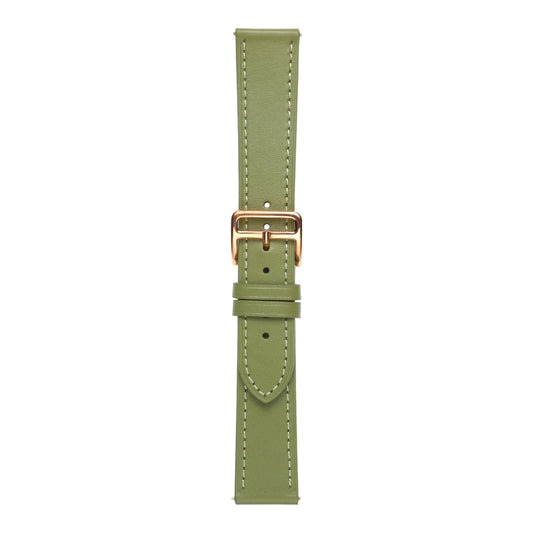 For Samsung Galaxy Watch4 20mm Plain Weave Genuine Leather Watch Band(Avocado Green) by bashfashion