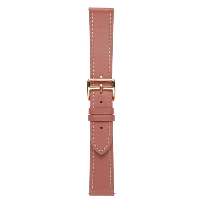For Samsung Galaxy Watch4 20mm Plain Weave Genuine Leather Watch Band(Dark Pink) by bashfashion