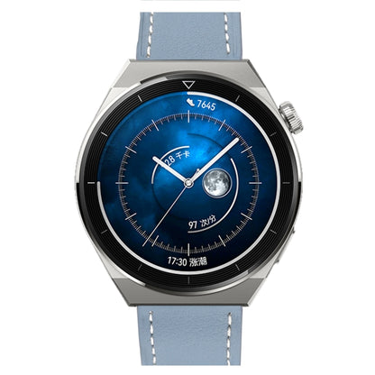 For Samsung Galaxy Watch4 20mm Plain Weave Genuine Leather Watch Band(Sky Blue) by bashfashion