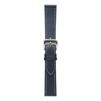 For Samsung Galaxy Watch4 20mm Plain Weave Genuine Leather Watch Band(Midnight Blue) by bashfashion
