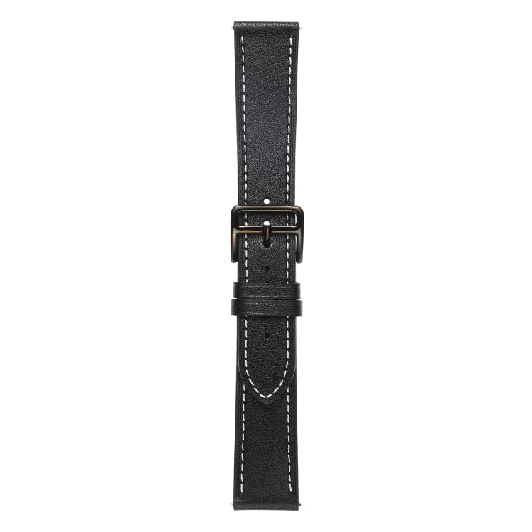 For Huawei Watch GT 3 Pro 22mm Plain Weave Genuine Leather Watch Band(Black) by bashfashion