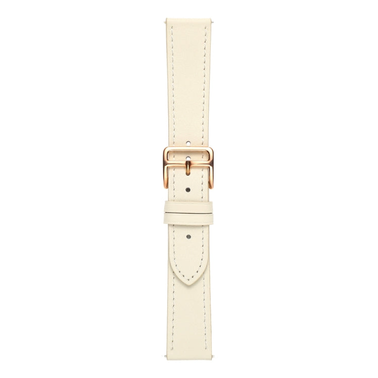 For Huawei Watch GT 3 Pro 22mm Plain Weave Genuine Leather Watch Band(Beige White) by bashfashion