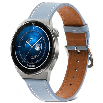 For Huawei Watch GT 3 Pro 22mm Plain Weave Genuine Leather Watch Band(Sky Blue) by bashfashion