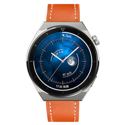 For Huawei Watch GT 3 Pro 22mm Plain Weave Genuine Leather Watch Band(Brown) by bashfashion