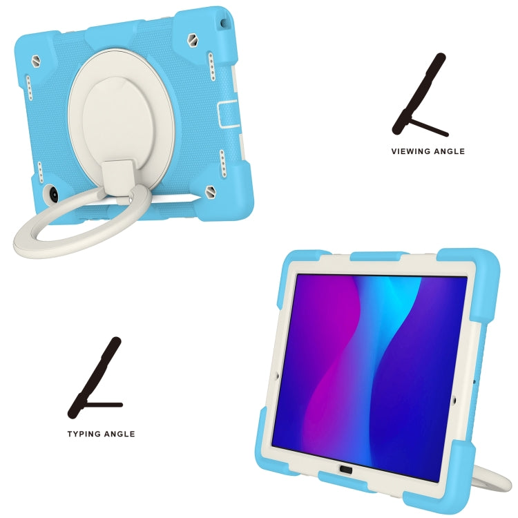 For Samsung Galaxy Tab A8 10.5 2021 Silicone + PC Full Body Protection Tablet Case With Holder & Strap(Sky Blue) by bashfashion