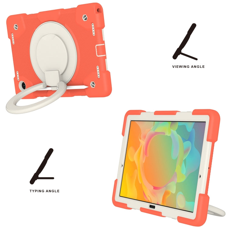 For Samsung Galaxy Tab A8 10.5 2021 Silicone + PC Full Body Protection Tablet Case With Holder & Strap(Orange) by bashfashion