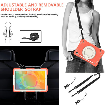 For Samsung Galaxy Tab A8 10.5 2021 Silicone + PC Full Body Protection Tablet Case With Holder & Strap(Orange) by bashfashion