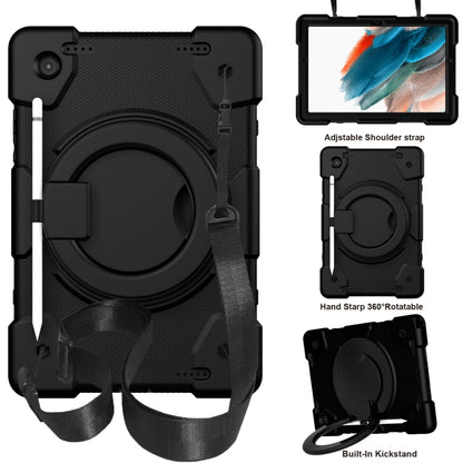 For Samsung Galaxy Tab A8 10.5 2021 Silicone + PC Full Body Protection Tablet Case With Holder & Strap(Black) by bashfashion