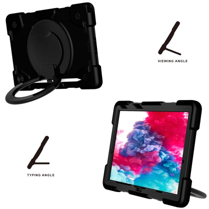 For Samsung Galaxy Tab A8 10.5 2021 Silicone + PC Full Body Protection Tablet Case With Holder & Strap(Black) by bashfashion
