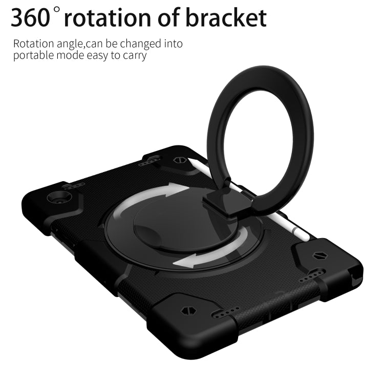 For Samsung Galaxy Tab A8 10.5 2021 Silicone + PC Full Body Protection Tablet Case With Holder & Strap(Black) by bashfashion