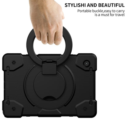 For Samsung Galaxy Tab A8 10.5 2021 Silicone + PC Full Body Protection Tablet Case With Holder & Strap(Black) by bashfashion