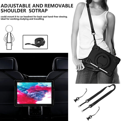 For Samsung Galaxy Tab A8 10.5 2021 Silicone + PC Full Body Protection Tablet Case With Holder & Strap(Black) by bashfashion