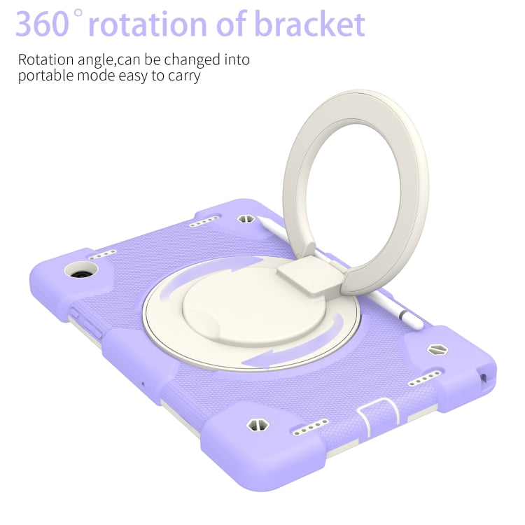 For Samsung Galaxy Tab A8 10.5 2021 Silicone + PC Full Body Protection Tablet Case With Holder & Strap(Purple) by bashfashion