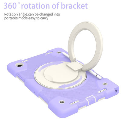 For Samsung Galaxy Tab A8 10.5 2021 Silicone + PC Full Body Protection Tablet Case With Holder & Strap(Purple) by bashfashion