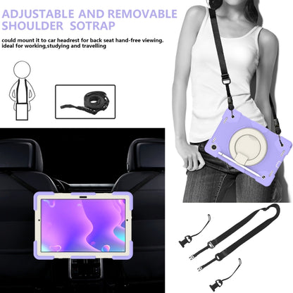 For Samsung Galaxy Tab A8 10.5 2021 Silicone + PC Full Body Protection Tablet Case With Holder & Strap(Purple) by bashfashion