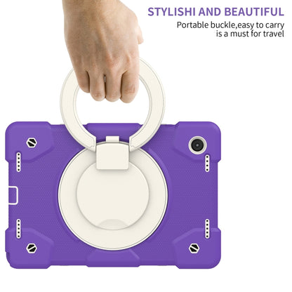 For Samsung Galaxy Tab A8 10.5 2021 Silicone + PC Full Body Protection Tablet Case With Holder & Strap(Dark Purple) by bashfashion