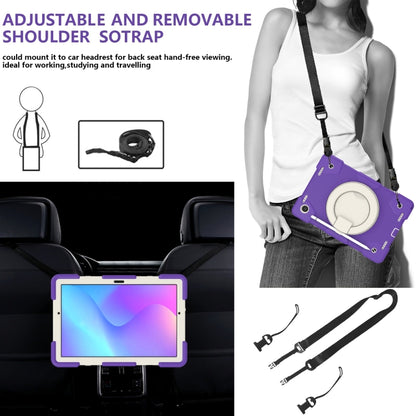 For Samsung Galaxy Tab A8 10.5 2021 Silicone + PC Full Body Protection Tablet Case With Holder & Strap(Dark Purple) by bashfashion
