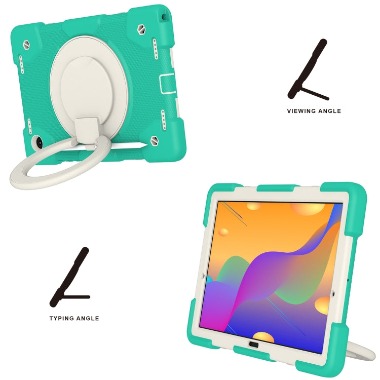 For Samsung Galaxy Tab A8 10.5 2021 Silicone + PC Full Body Protection Tablet Case With Holder & Strap(Mint Green) by bashfashion