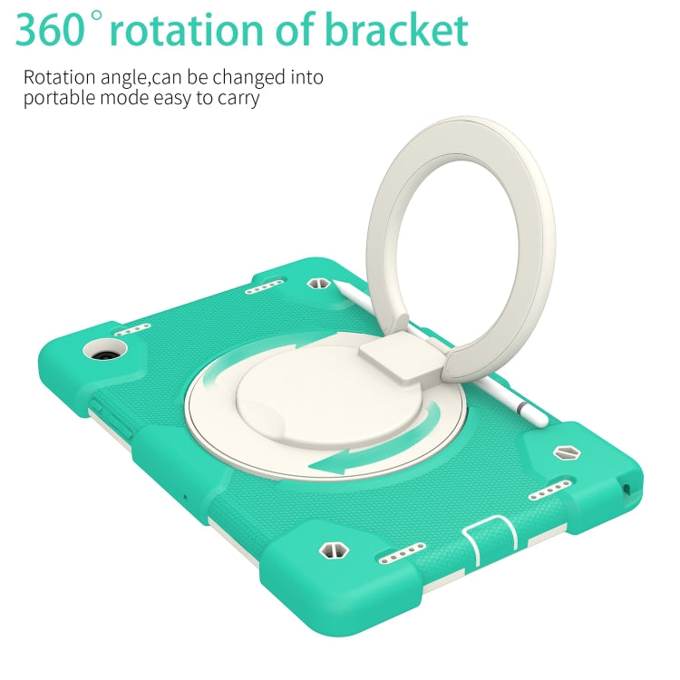 For Samsung Galaxy Tab A8 10.5 2021 Silicone + PC Full Body Protection Tablet Case With Holder & Strap(Mint Green) by bashfashion