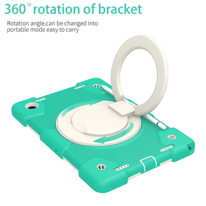 For Samsung Galaxy Tab A8 10.5 2021 Silicone + PC Full Body Protection Tablet Case With Holder & Strap(Mint Green) by bashfashion