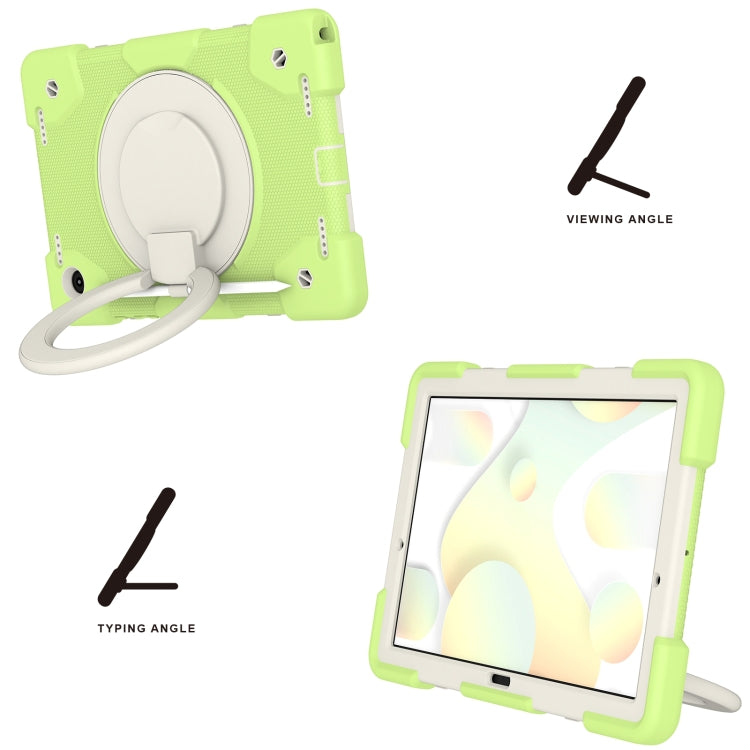 For Samsung Galaxy Tab A8 10.5 2021 Silicone + PC Full Body Protection Tablet Case With Holder & Strap(Green) by bashfashion