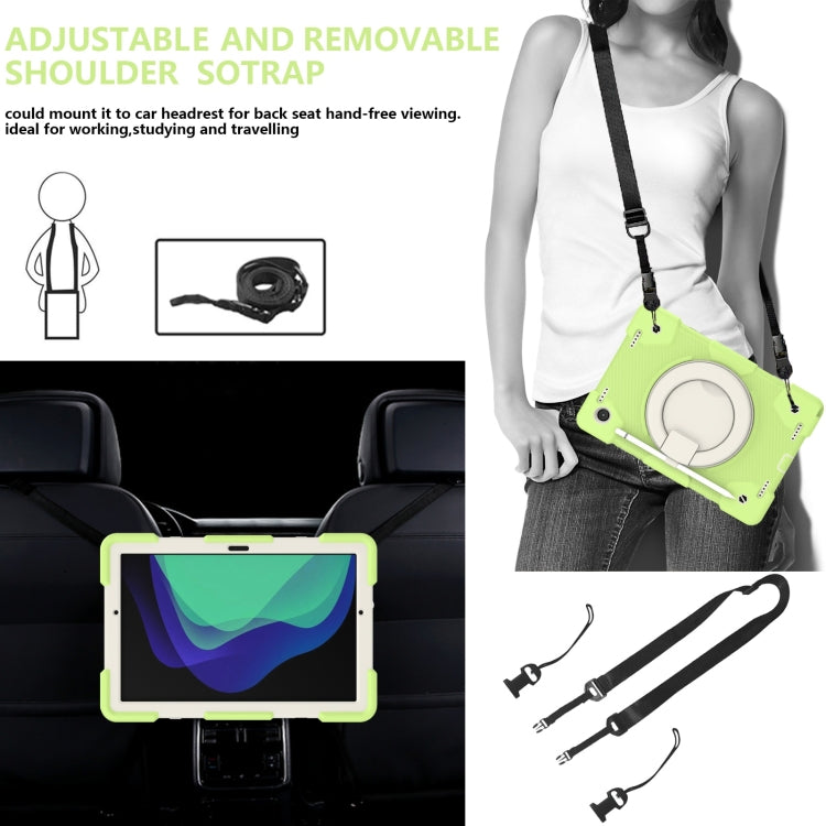 For Samsung Galaxy Tab A8 10.5 2021 Silicone + PC Full Body Protection Tablet Case With Holder & Strap(Green) by bashfashion